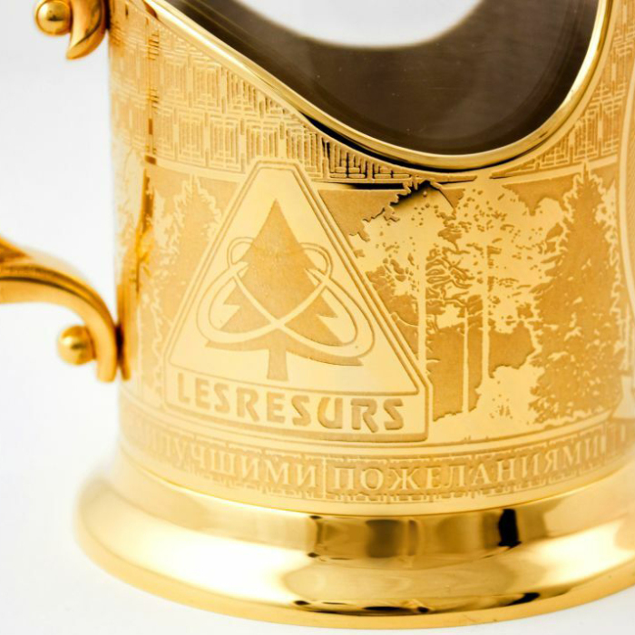 Corporate cup holder with gold coating